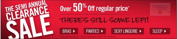 La Senza Canada: Semi Annual Clearance Sale   Over 50% Off