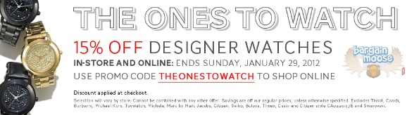 The Bay Canada Coupon: Save 15% Off Designer Watches Photo The Bay Canada Coupon: Save 15% Off Designer Watches