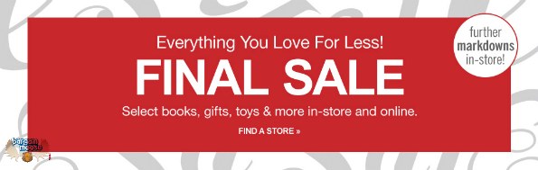 chapters Chapters Canada: Final Sale Online & In Store + $5 Off Coupon