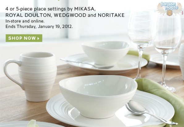 The Bay Canada: 50% Off Mikasa, Royal Doulton & More 4 and 5 Piece Place Settings