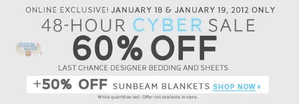 thebay The Bay Canada: 48 Hour Designer Bedding & Sheets Cyber Sale 60% Off