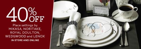 The Bay Canada: Save 40% on Select Place Settings Until 9th February Photo The Bay Canada: Save 40% on Select Place Settings Until 9th February