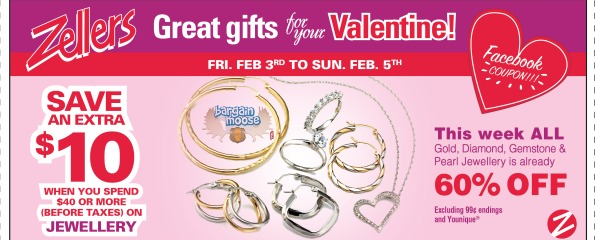 Zellers Canada: $10 Off $40 Jewellery Coupon Photo Zellers Canada: $10 Off $40 Jewellery Coupon