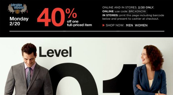 Banana Republic Canada Coupon Code: Save 40% on 1 Full Priced Item Today Only
