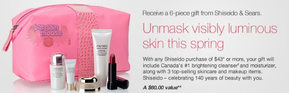 Sears Canada: Shiseido Gift ($60) With $43 Purchase Photo Sears Canada: Shiseido Gift ($60) With $43 Purchase