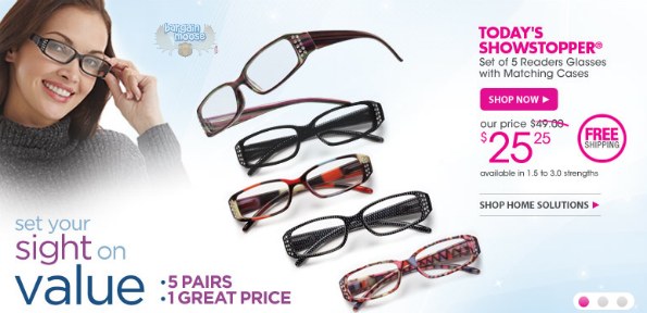 The Shopping Channel: Set of 5 Readers Glasses with Matching Cases $25.25 (Reg. $49)