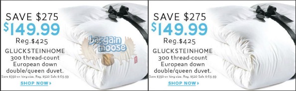 The Bay Canada: Glucksteinhome 300 Thread Count Down Duvet $149.99 (reg. $425)