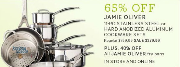 The Bay Canada: Save 65% on Jamie Oliver Cookware Sets and Fry Pans
