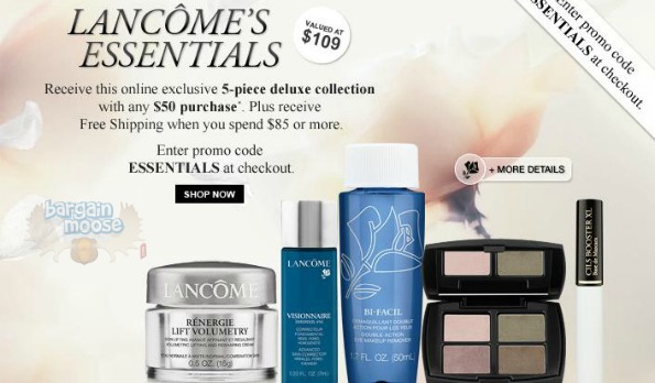 Lancome Canada Coupon Code: Free 5 Piece Essentials Collection with $50 Purchase ($109 value) Photo Lancome Canada Coupon Code: Free 5 Piece Essentials Collection with $50 Purchase ($109 value)