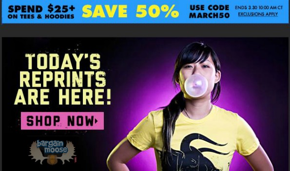 Threadless Coupon Code: Save 50% on Tees & Hoodies Until 30th March