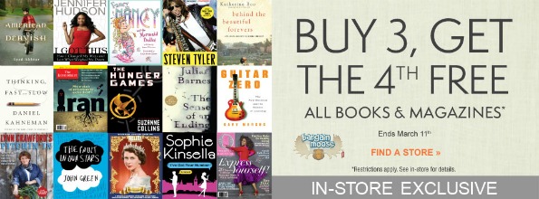 Chapters Canada Coupon Code: Save $5 Online & Buy 3 Get 1 Free In Store Photo Chapters Canada Coupon Code: Save $5 Online & Buy 3 Get 1 Free In Store