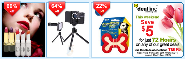 Dealfind1 Dealfind Coupon Code: $5 Discount, No Min Spend