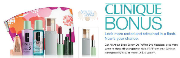 Sears Canada: Clinique Bonus Time 7 Piece Gift with $28.50 Purchase ($70 value)