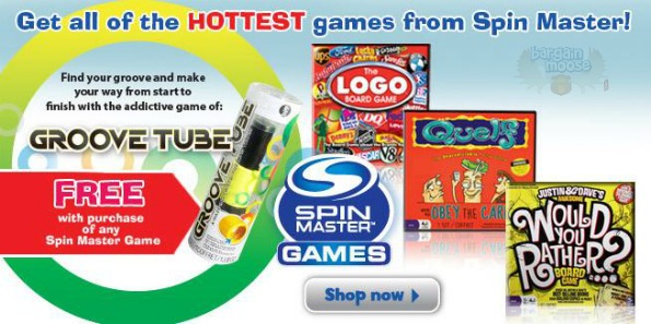 Toys R Us Canada: FREE Groove Tube with Purchase of any Spin Master Game Photo Toys R Us Canada: FREE Groove Tube with Purchase of any Spin Master Game