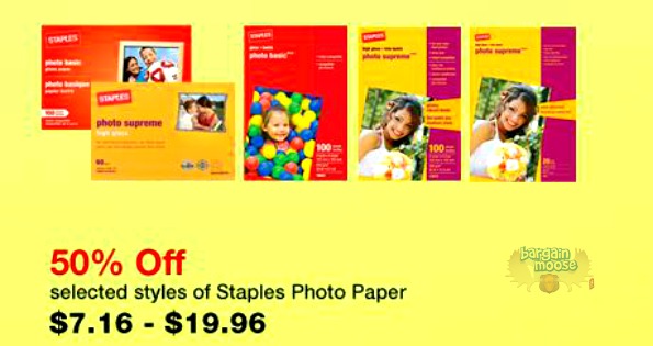 Staples Canada: Save 50% on Photo Paper Photo Staples Canada: Save 50% on Photo Paper