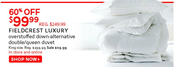 The Bay Canada: Fieldcrest Down Alternative Duvet Deal