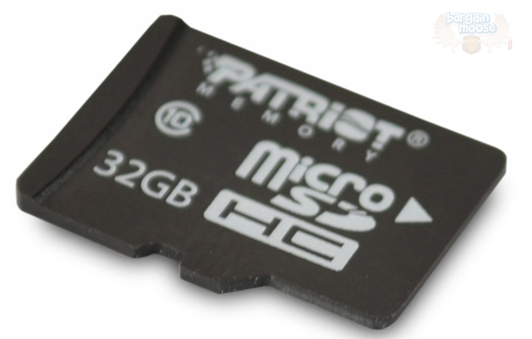 Patriot Patriot 32GB MicroSD Card for $31 (!!!) at Amazon.ca (75% off)