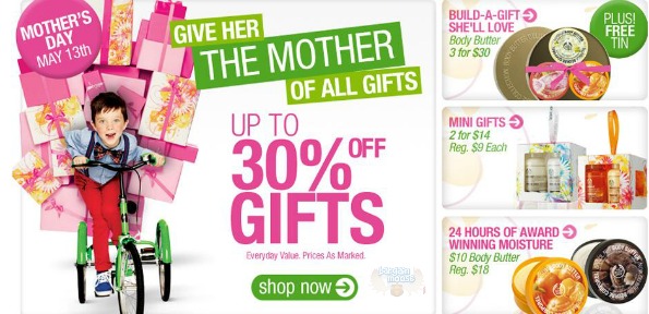 The Body Shop Canada: 30% off Gifts & Body Butters 3 for $30 plus Free Tin and more
