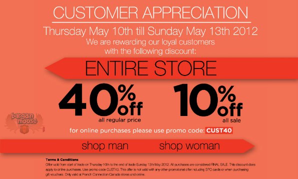 frenchconnection French Connection Coupon Code: 40% Off Regular, Extra 10% Off Sale