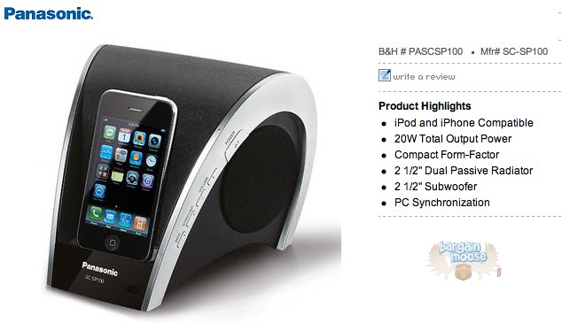 thesource The Source Canada: Panasonic iPod Audio System $69.96 (Was $149.99)
