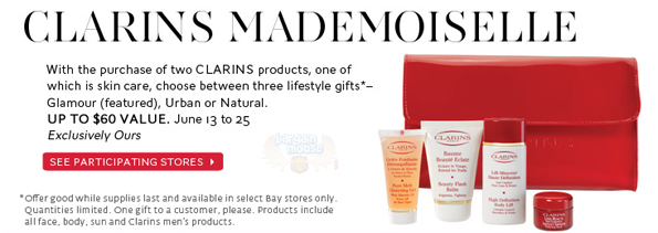 Clarins The Bay Canada: Clarins Mademoiselle Gift with Purchase