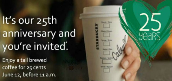 Starbucks Canada $0.25 Coffee Day June 12th Photo Starbucks Canada $0.25 Coffee Day June 12th