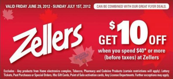 Zellers Canada: Save $10 on $40 Printable Coupon 