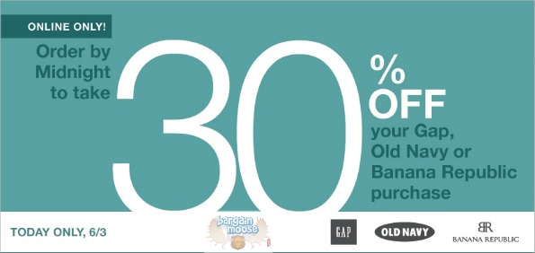 gap Old Navy, The Gap & Banana Republic Coupon Code: 30% Off EXTENDED