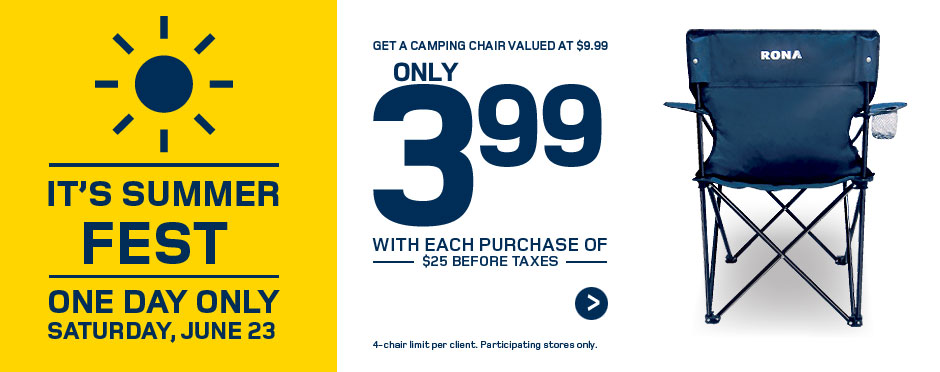Rona Canada: Camping Chair $3.99 (TODAY only)