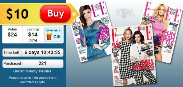Dealfind: $10 for a 2 Year Elle Magazine Subscription (Save 58%) Photo Dealfind: $10 for a 2 Year Elle Magazine Subscription (Save 58%)