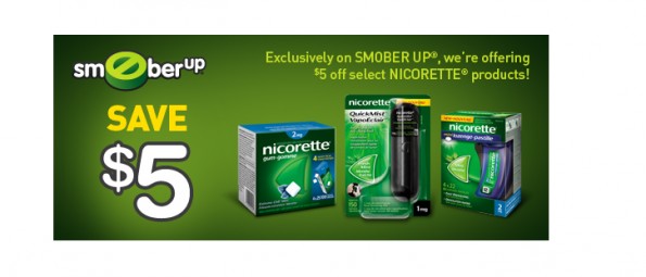 Nicorette Canada: $5 Online Coupon When You Visit Facebook.com/SmoberUp