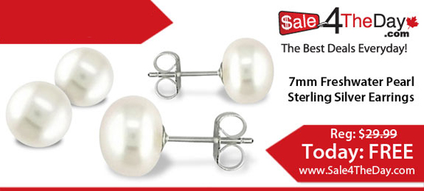 sale4theday Natural 7mm Freshwater Pearl Earrings for $5 Inc Shipping @ Sale4theday