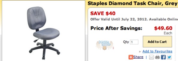 staples Staples Canada: $40 Off Staples Task Chair Now $49.60