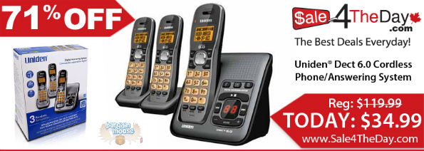 Sale4TheDay: Uniden Three Handset Cordless Phone for $34.99 (Save $84)