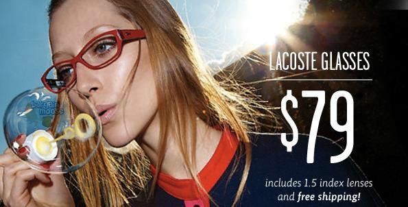 Clearly Contacts Coupon Codes: 2 Pairs of Glasses for $99 or Lacoste Glasses for $79 Photo Clearly Contacts Coupon Codes: 2 Pairs of Glasses for $99 or Lacoste Glasses for $79