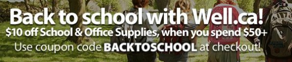 Well.ca Coupon Code: $10 off on School Supplies w/ Orders $50+ Photo Well.ca Coupon Code: $10 off on School Supplies w/ Orders $50+