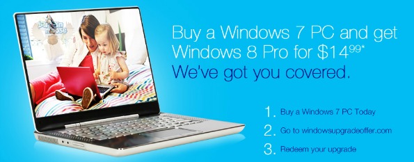 Windows8 Window 8 Pro upgrade for $14.99