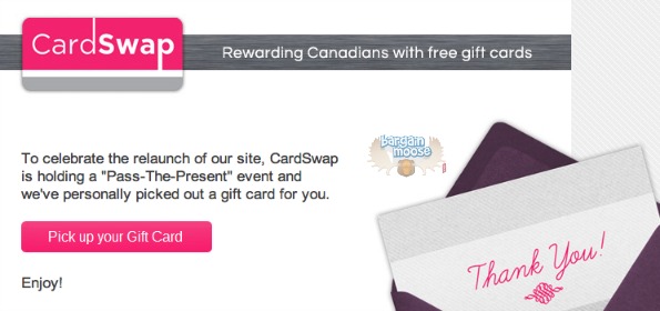 cardswap Cardswap Canada: Get a $5 GiftCard for 50 Cents (When you invite 2 Friends)