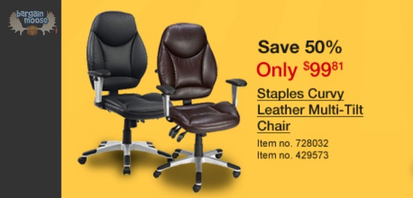 staples Staples Canada: 50% Off Leather Task Chairs Now $99.81