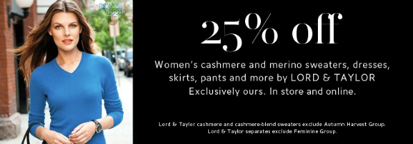The Bay Canada: 25% Off Women’s Fashion By Lord & Taylor