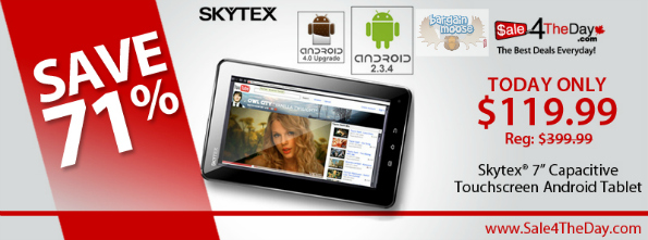 Sale4TheDay.com: Skytek Skypad Alpha2 Android Tablet for $119.99 (Save 71%)
