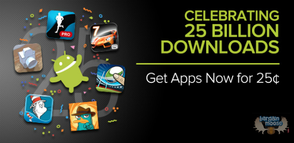Google Play Store 25 Billion Downloads Sale: Android Apps for 25 Cents! Minimum of 75% off!