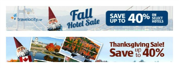 Travelocity.ca: Thanksgiving & Fall Sales up to 40% off Photo Travelocity.ca: Thanksgiving & Fall Sales up to 40% off