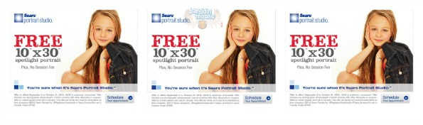 Sears Canada: Free 10″x 30″ Spotlight Portrait with No Session Fees Photo Sears Canada: Free 10″x 30″ Spotlight Portrait with No Session Fees
