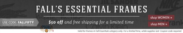 Clearly Contacts Canada Coupon Code: Falls Essential Frames $50 Off & Free Shipping Photo Clearly Contacts Canada Coupon Code: Falls Essential Frames $50 Off & Free Shipping