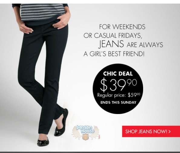 Jacob Canada: All Jeans Are On Sale For $39.90 Until Sunday