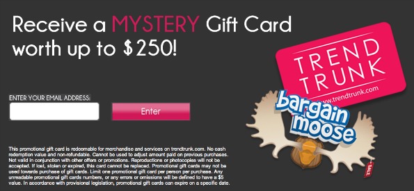 TrendTrunk: Exclusive Mystery Giftcard   Free $5 to $250!