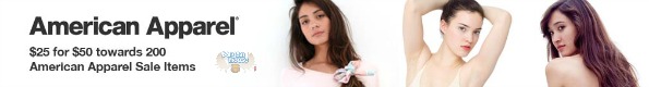 AA Teambuy: $25 for $50 Online @ American Apparel