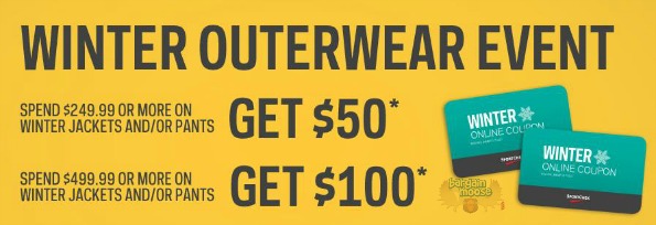 SportChek Canada: Winter Outerwear Event Get $50 or $100 Cash Card