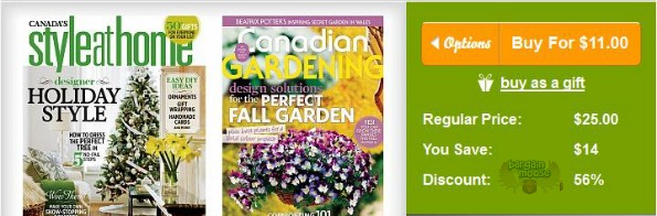 WagJag Canada: $11 for a 1 Year Subscription to Style at Home or Canadian Gardening Magazines Photo WagJag Canada: $11 for a 1 Year Subscription to Style at Home or Canadian Gardening Magazines